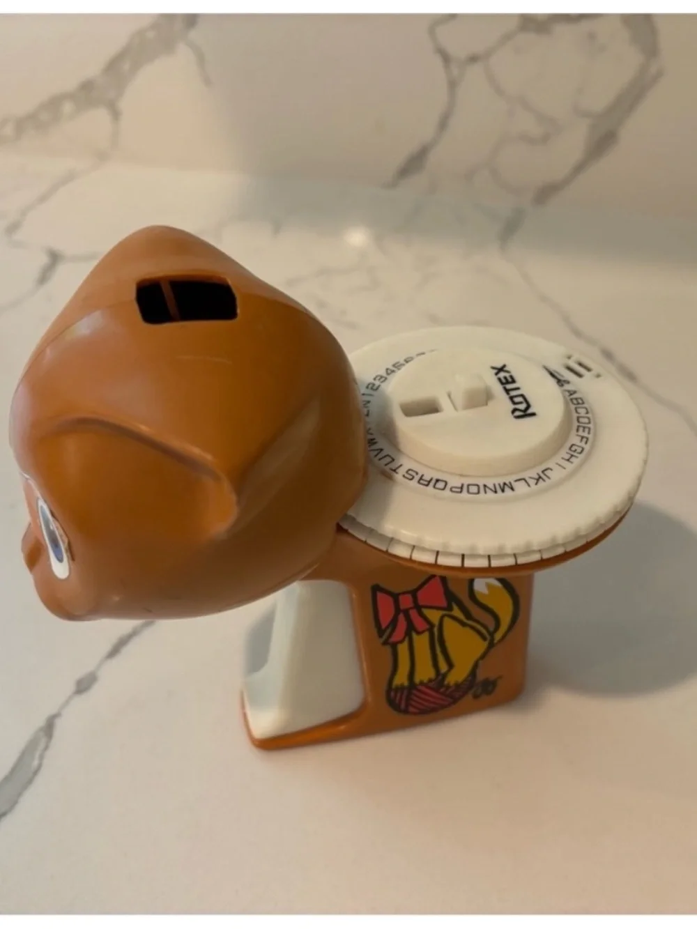 Vintage 1970’s RARE CAT Rotex Easy Writer 5” Novelty Label Maker TESTED Brown
